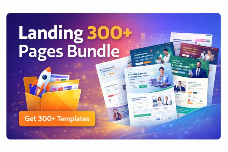 300+ landing page templates bundle